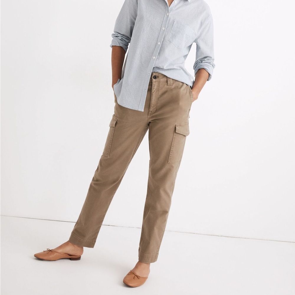 Madewell Classic Straight Cargo Pants Tan Green Khaki - 30